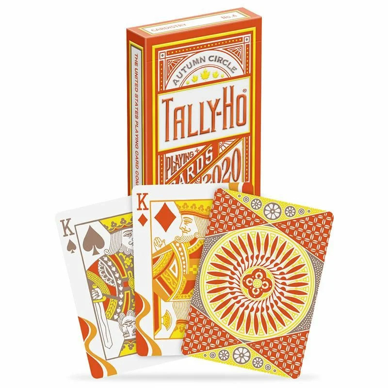 thg-1 Игральные карты Tally-Ho Autumn Circle back, золотая осень — изображение 1
